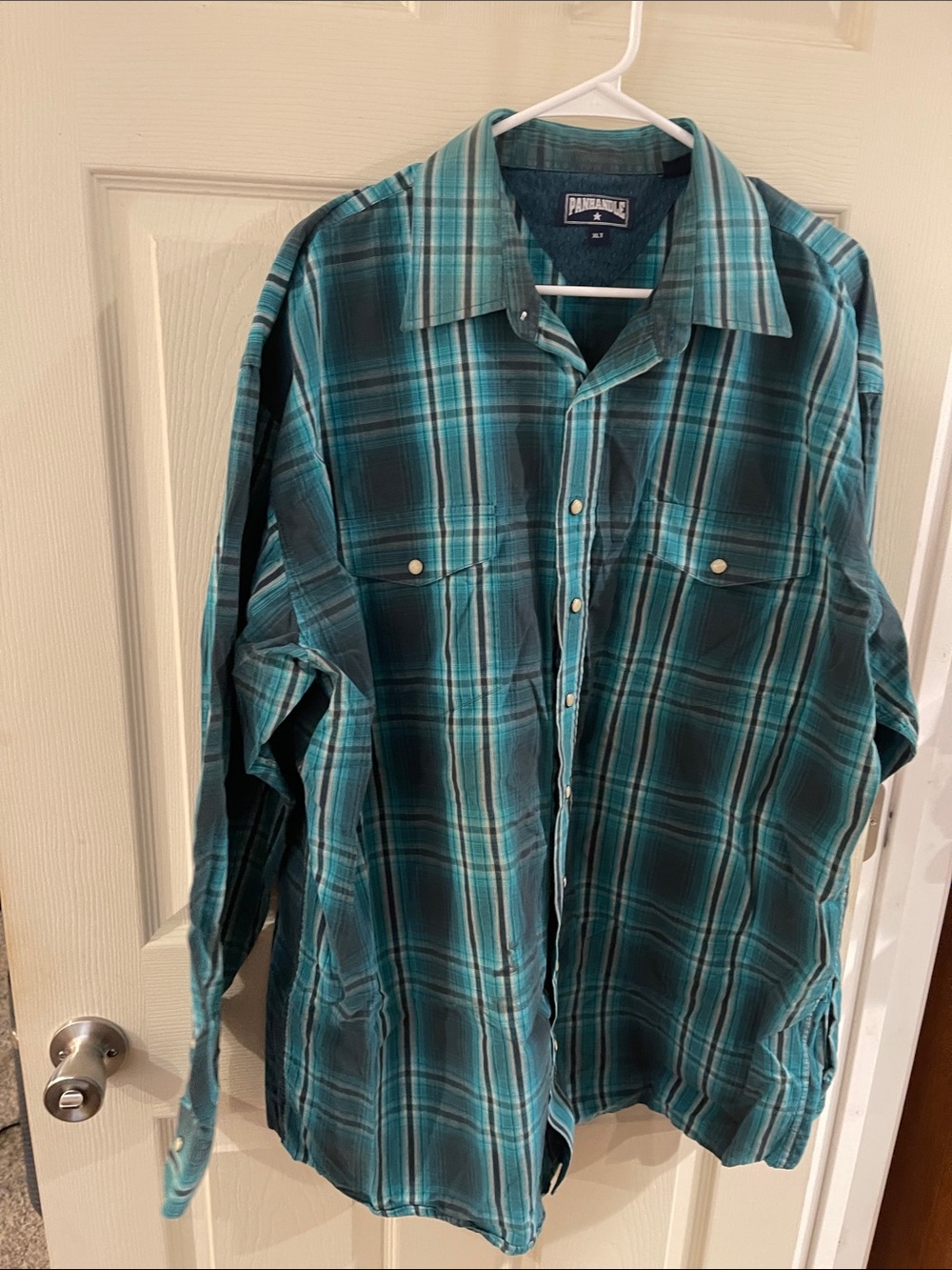 Panhandle Teal Plaid Long-Sleeve Shirt